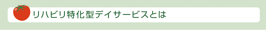 リハビリ特化型デイサービスについて